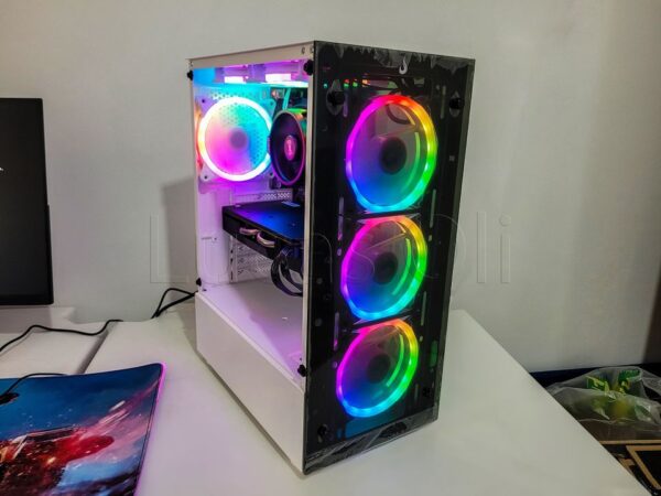PC Ryzen 5 4500 gabinete white argb